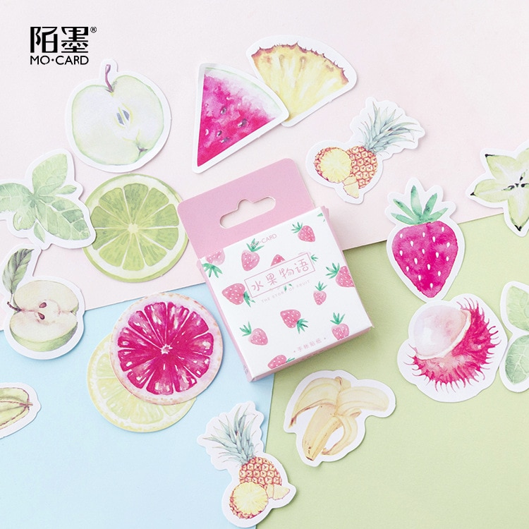 45 stk/pakning frisk frukt klistremerker mini papir dekorasjon klistremerker gjør selv dagbok scrapbooking planlegger etikett klistremerke kawaii skrivesaker