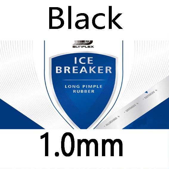 SUNFLEX ICEBREAKER Long pips-out table tennis / pingpong rubber with sponge Rubber Without Sponge with sponge: Black 1.0mm