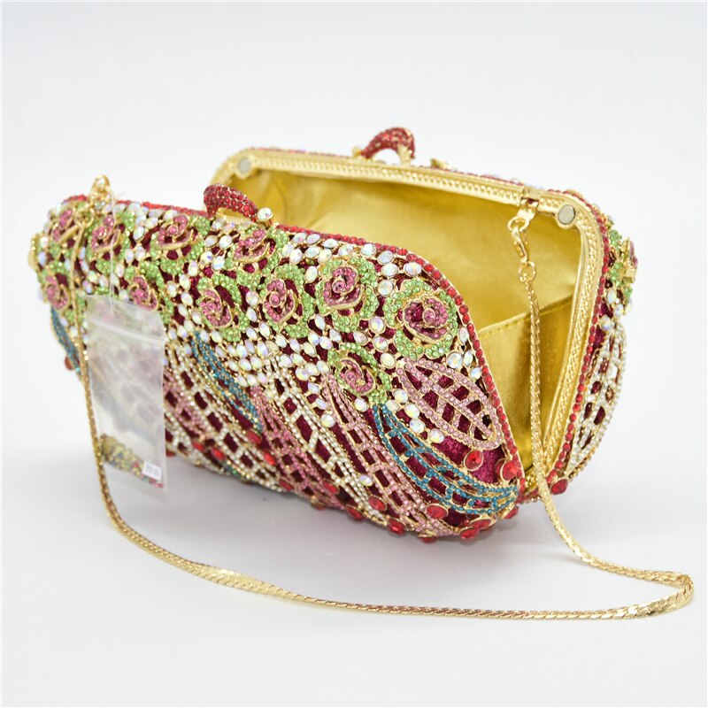 Vrouwen diamanten clutches strass tas bloem kristallen clutch luxe kristallen clutches afrikaanse bruids bruiloft feest handtassen tassen