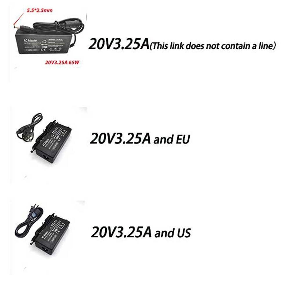 HSW 20V 3.25A 5.5*2.5 laptop zasilacz sieciowy ładowarka dla Lenovo IdeaPad G575 G580 G770 G780 N580 N581 N585 N586 P500 P580 P585