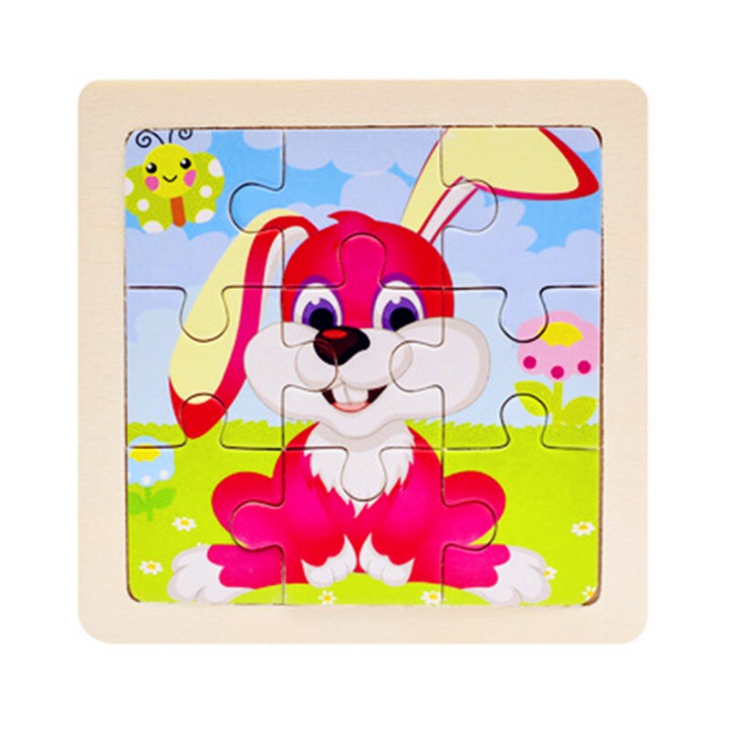 Mini Größe 11*11 CM Kinder Spielzeug Holz Puzzle 3D Baby Cartoon Tier/Verkehrs Holz Puzzles Jigsaw Bildungs spielzeug für Kinder