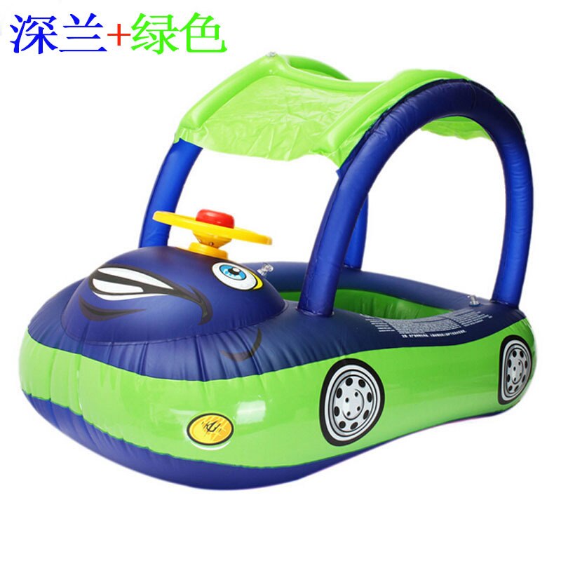 Kinderen Opblaasbare Zachte Materiaal Zwemmen Ring Auto Model Aquatische Speelgoed Afneembare Zonnescherm Baby Zwemmen Ring Drijvende Bed Rij Speelgoed