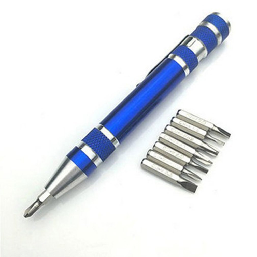 Multifunction 8 In 1 Mini Aluminum Precision Pen Screw Driver Screwdriver Set Repair Toolsfor Cell Phone Hand tool