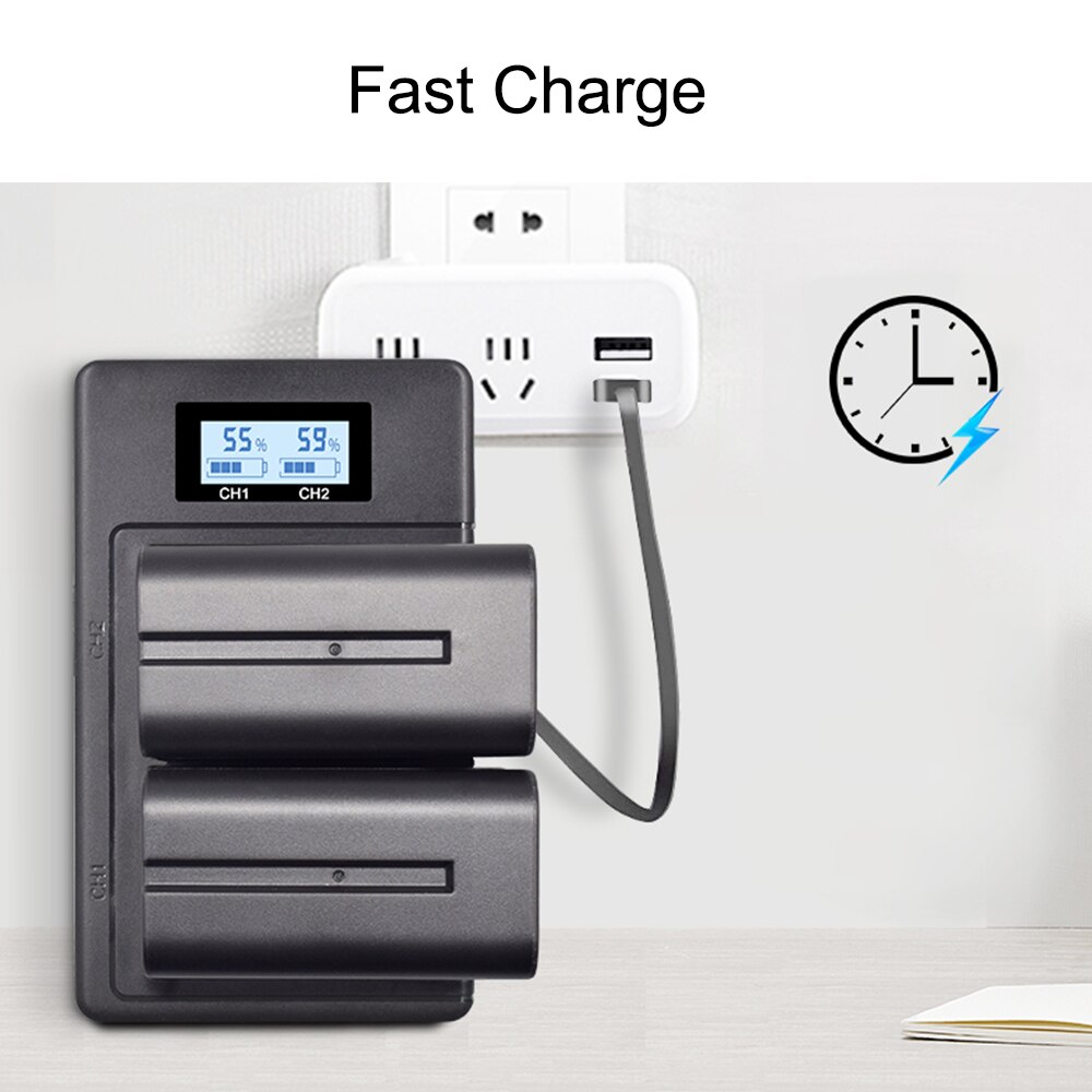 PALO Digitale batterie ladegerät schnelle Clever ladung LCD Bildschirm Anzeige usb batterie ladegerät Für Sony NP-F570 F770 F930 F950 F960 f970