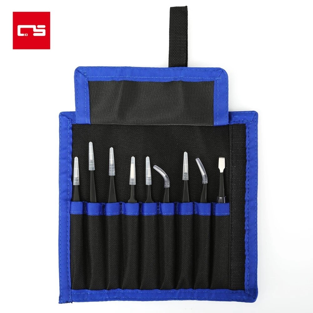 Tweezers Set Precision Anti-static Stainless Steel ESD Tweezers for Mobile Phone Watch Camera Laptop Hand Repair Tools Clip