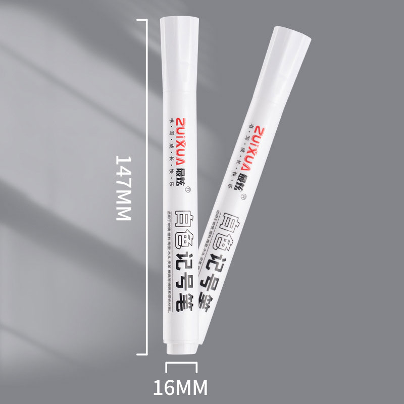 White Marker Pens 0.8/1/2/2.8/5mm Oily Waterproof White Gel Pen DIY Graffiti Sketching Markers Stationery Wrting School Supplies