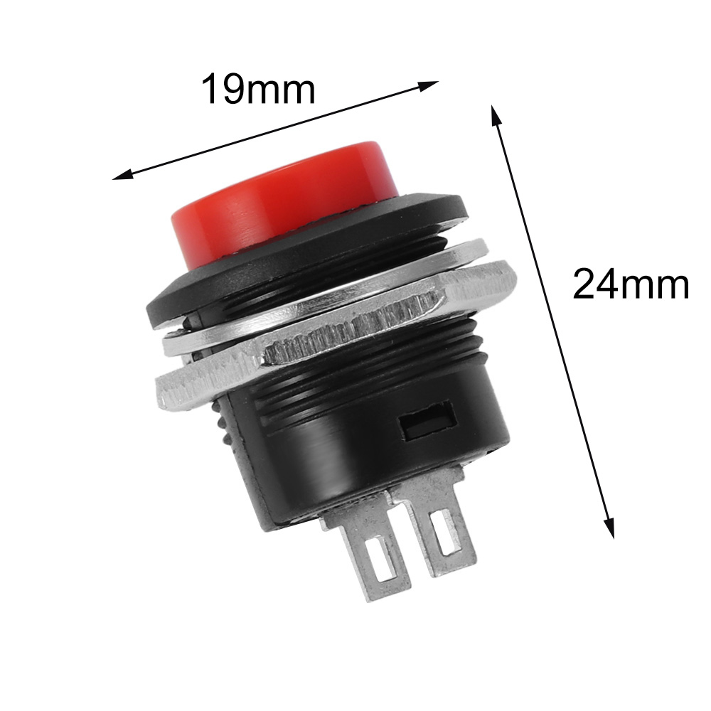 2PCS Mini Starter switch Round Momentary On/Off Push Buttons Horn Switch Automobile Interior Accessories AC 125V 6A/250V 3A Car