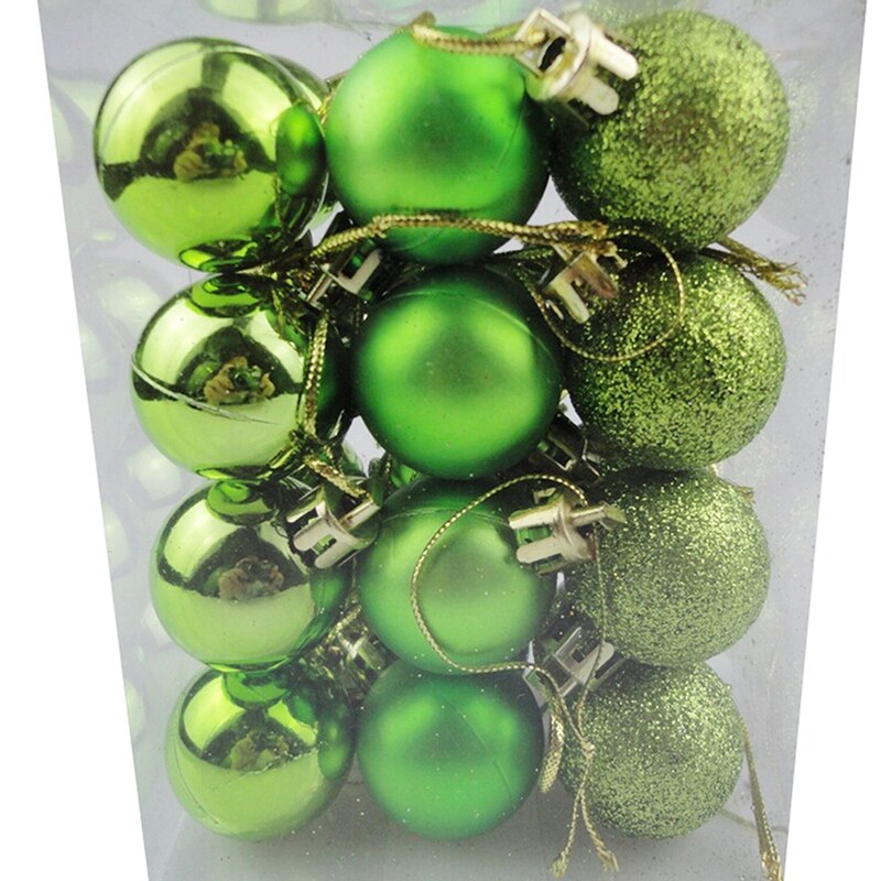 24pcs plastic kerstballen 3cm kerstboom licht decoratie bal huis Christmas party decorations: Fruit green