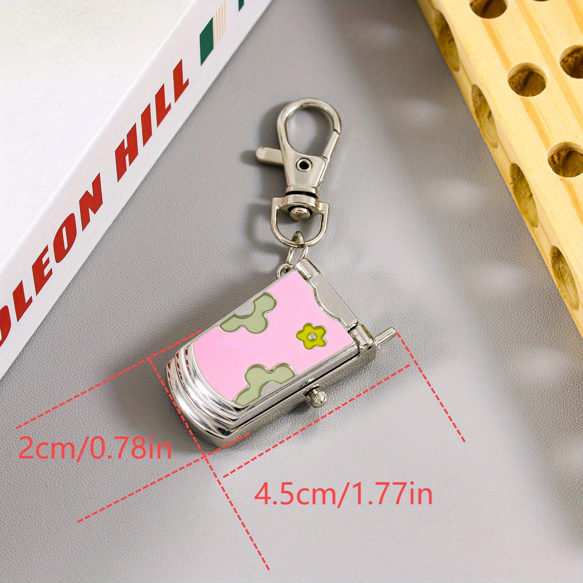 Flip phone keychain watch hanging watch trend retro cute keychain pendant