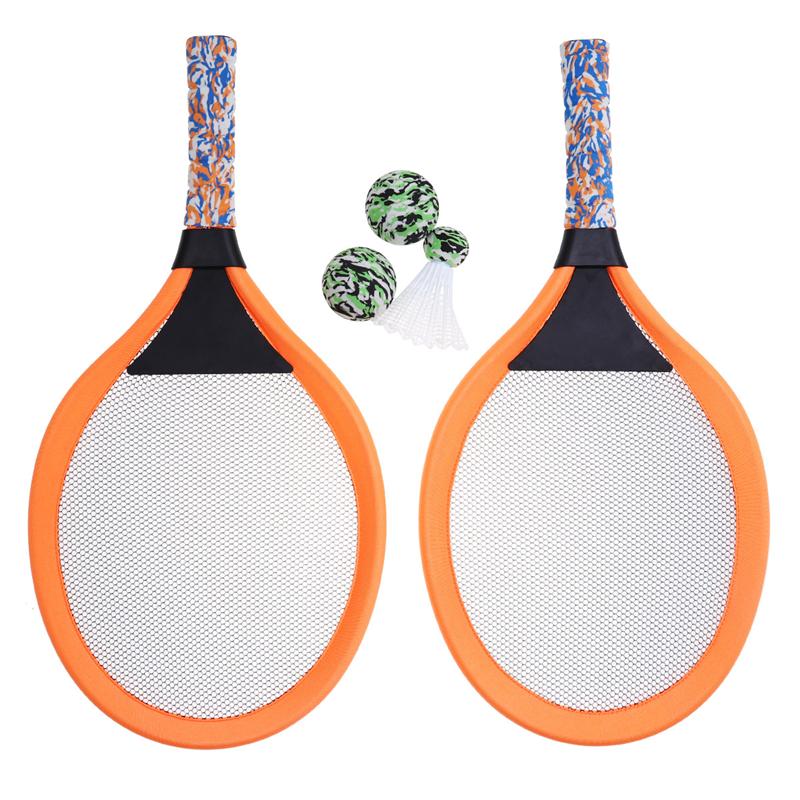 1Set Kinderen Tennisracket Kids Palying Badminton Ovale Rackets Spel Rekwisieten Voor Kleuterschool Basisschool Outdoor Sport: Oranje
