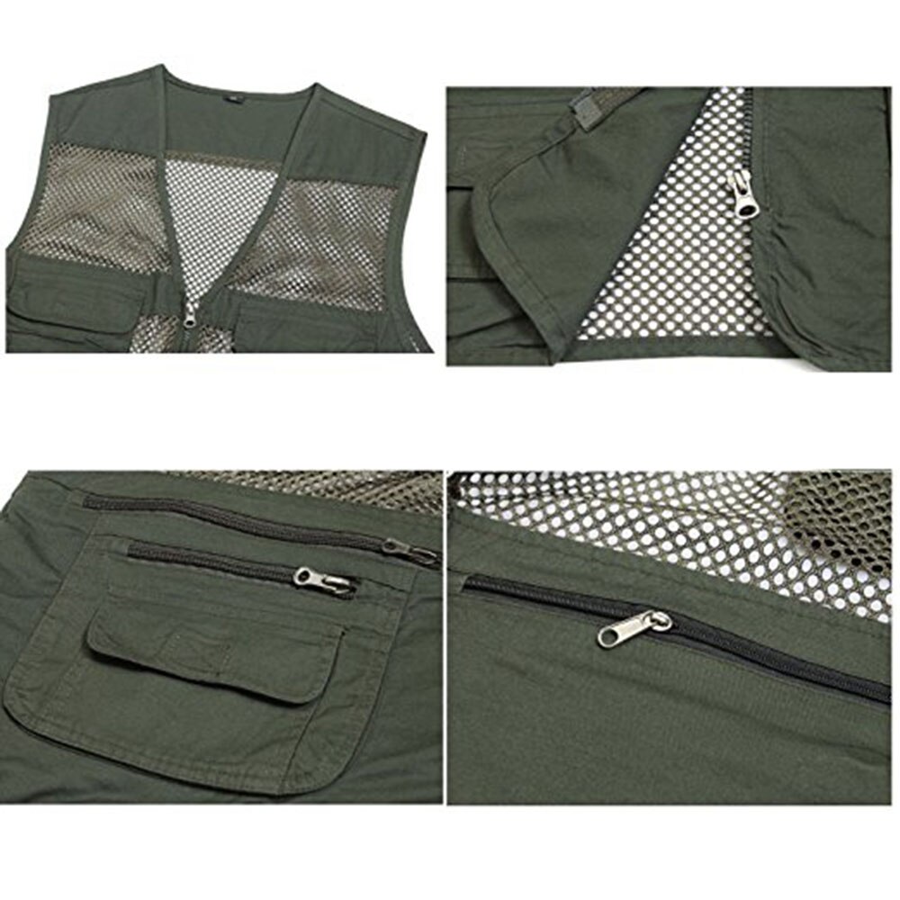 Herre Mesh Fiskervest TOPIND - Flere Lommer, Hurtig Tørking, Bomull