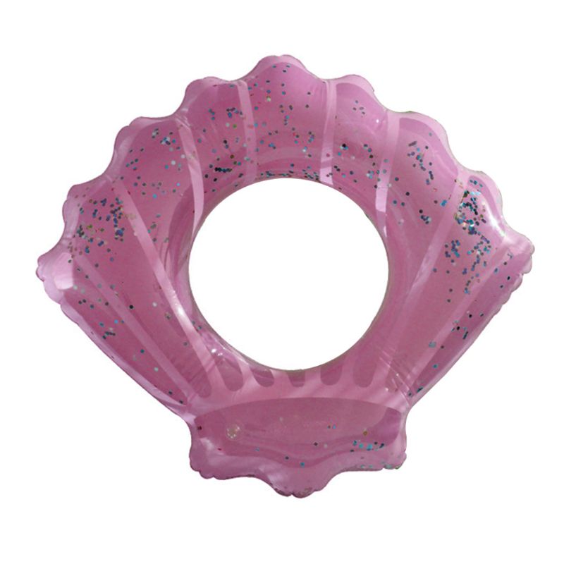 Inflatable Sequin Shell Swimming Floats Swim Ring Summer Out Pool Toy Thicken Swimming Tube for Adults Float Activity: Pink