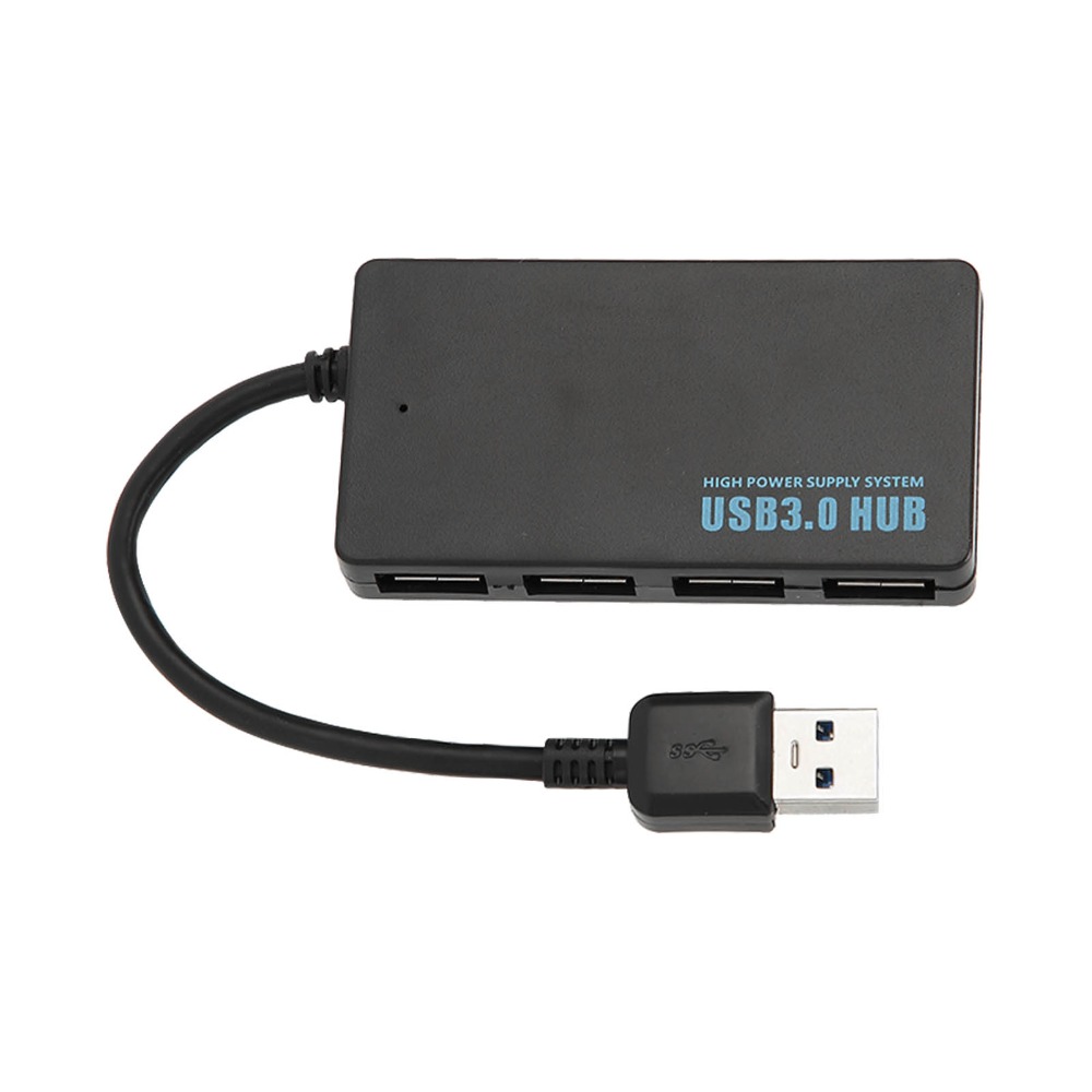 Hub USB3.0 Multifuncional com 4 Portas 5Gbps Plug and Play, Divisor USB de Alta Velocidade Preto para Laptop e Desktop
