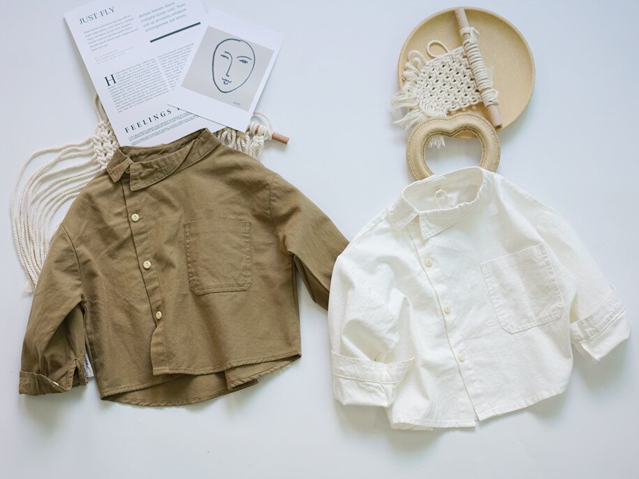 Lente Peuter Meisjes Jongens Blouse Caual Linnen Clothings Baby Boy Shirt