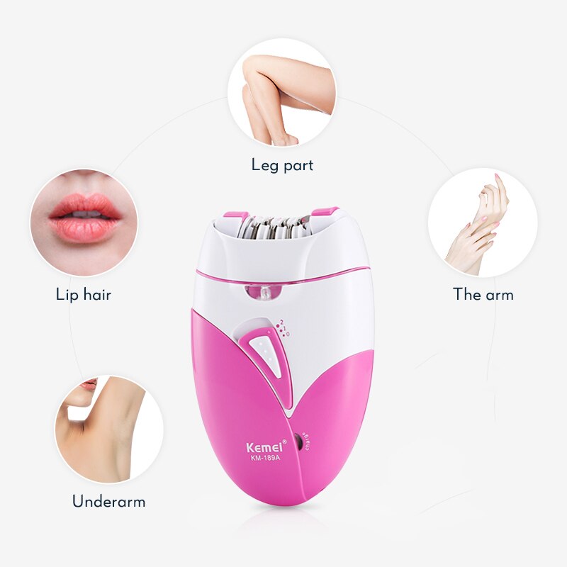 Kemei woman& #39 ;s epilator hårfjerningsmaskine dame smertefri barbering usb charge trimmer hårfjerning til ansigt krop  d41
