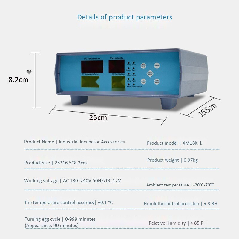 One-Button Incubation Temperature Controller External Microcomputer Controller Egg Incubator Temperature Controller XM18K-1