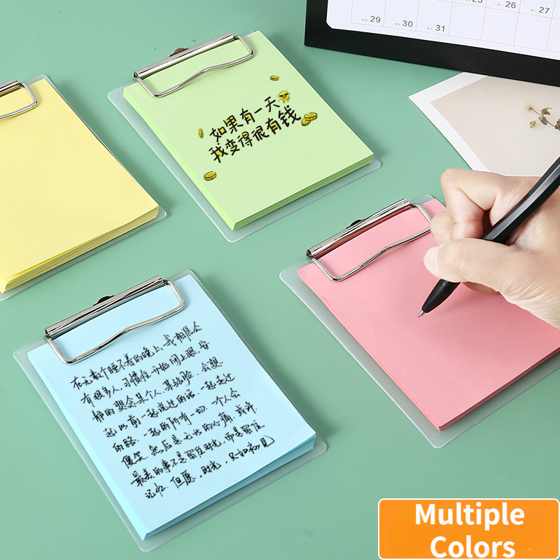 50sheets Mini Clipboard Notepads Sticky Note Multi-function Folder Board with Memo Pad for School Stationery Office Supplies