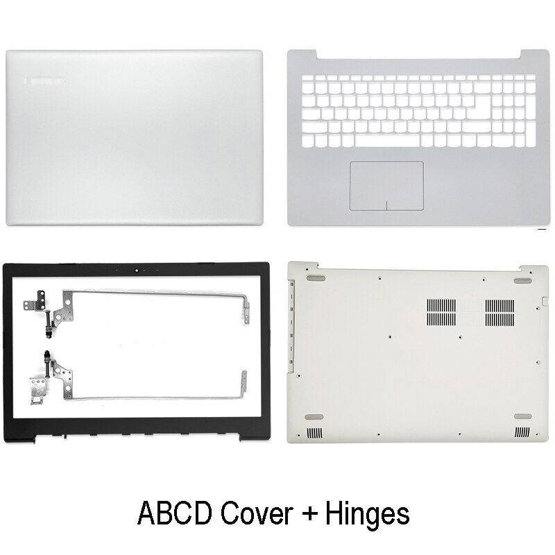 Coque arrière LCD pour ordinateur portable Lenovo, compatible avec IdeaPad 320 – 15 320-15IKB 320-15ISK 320-15ABR, lunette avant, charnières repose-paume, boîtier inférieur blanc