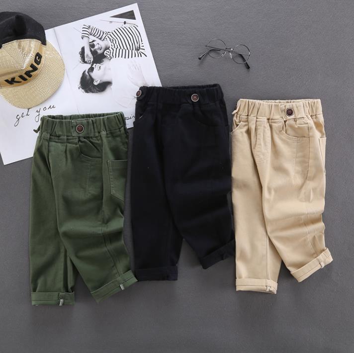 Children's trousers, children's solid color casual pants, baby loose trousers, mid-waist elastic waist, casual children's pants