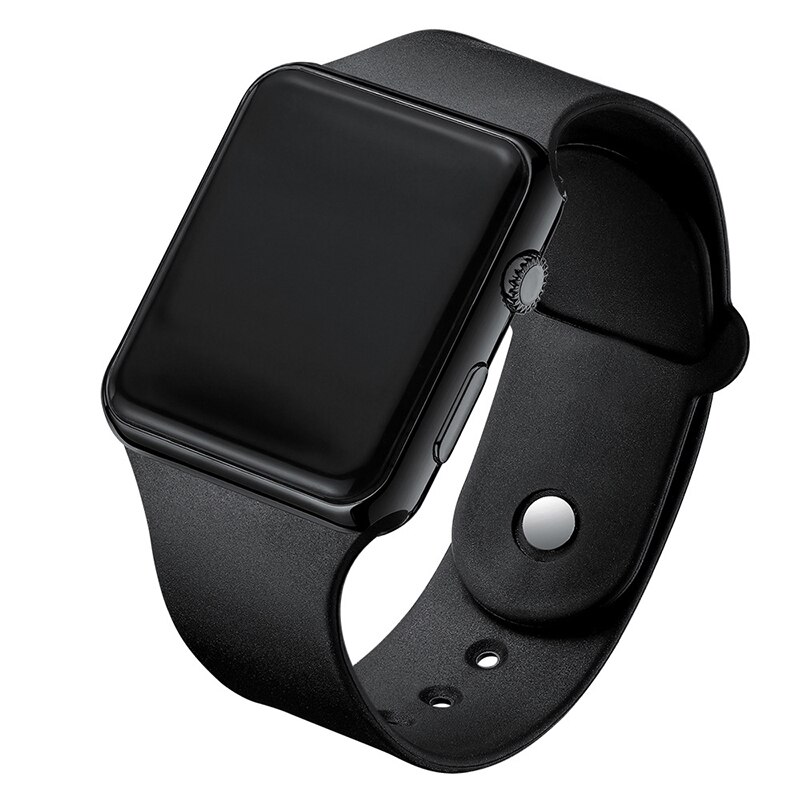 Paar Sport Led Digitale Horloge Mannen Digitale Horloges Horloge Voor Vrouwen Mannen Elektronische Klok Siliconen Band: Gun Black