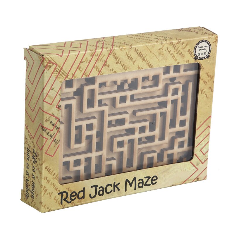 Two Layers 3D Wooden Maze Puzzle Challenging Mind Anti Stress Labyrinth Puzzles Game for Adults