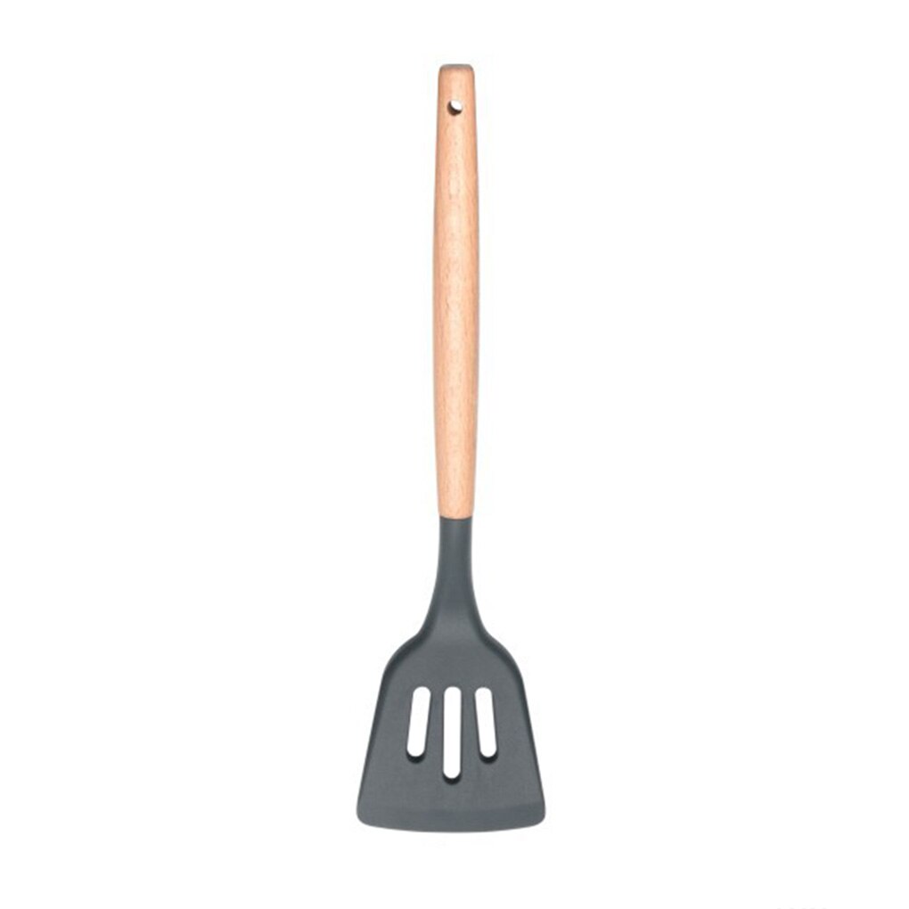 FenKicyen Cool Kitchenware Sets Heat Resistant Wooden Handle Spatula Soup Spoon Skimmer Egg Beater Brush Non-Stick Cooking Set: NO.7