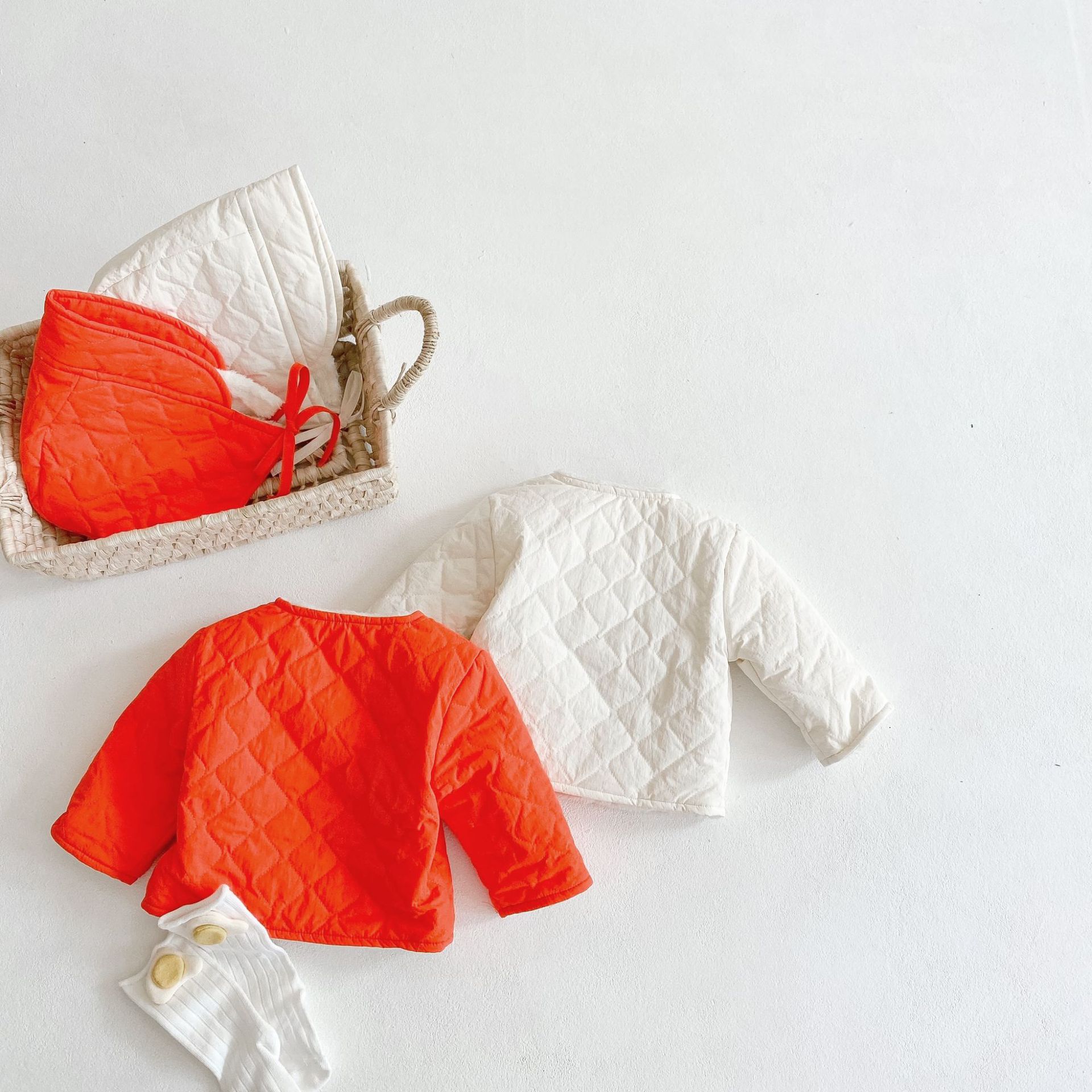 Winter Baby Meisjes En Jongens Effen Kleur Dikker Jas Krijgen Hoed Gratis