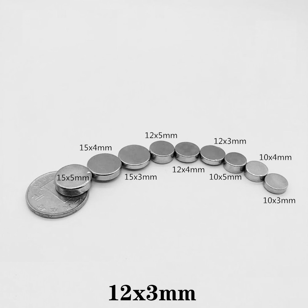 10 ~ 200Pcs 12X3 Mm Zeldzame Aarde Neodymium Magneten 12Mm X 3 Mm Krachtige Sterke Magnetische magneten 12X3 Mm Ronde Diameter 12*3 Mm