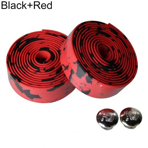 Cinta de manillar de camuflaje para Ciclismo, cinturón con asa para Ciclismo, corcho antideslizante, accesorios para Ciclismo, 2 uds.: Black Red