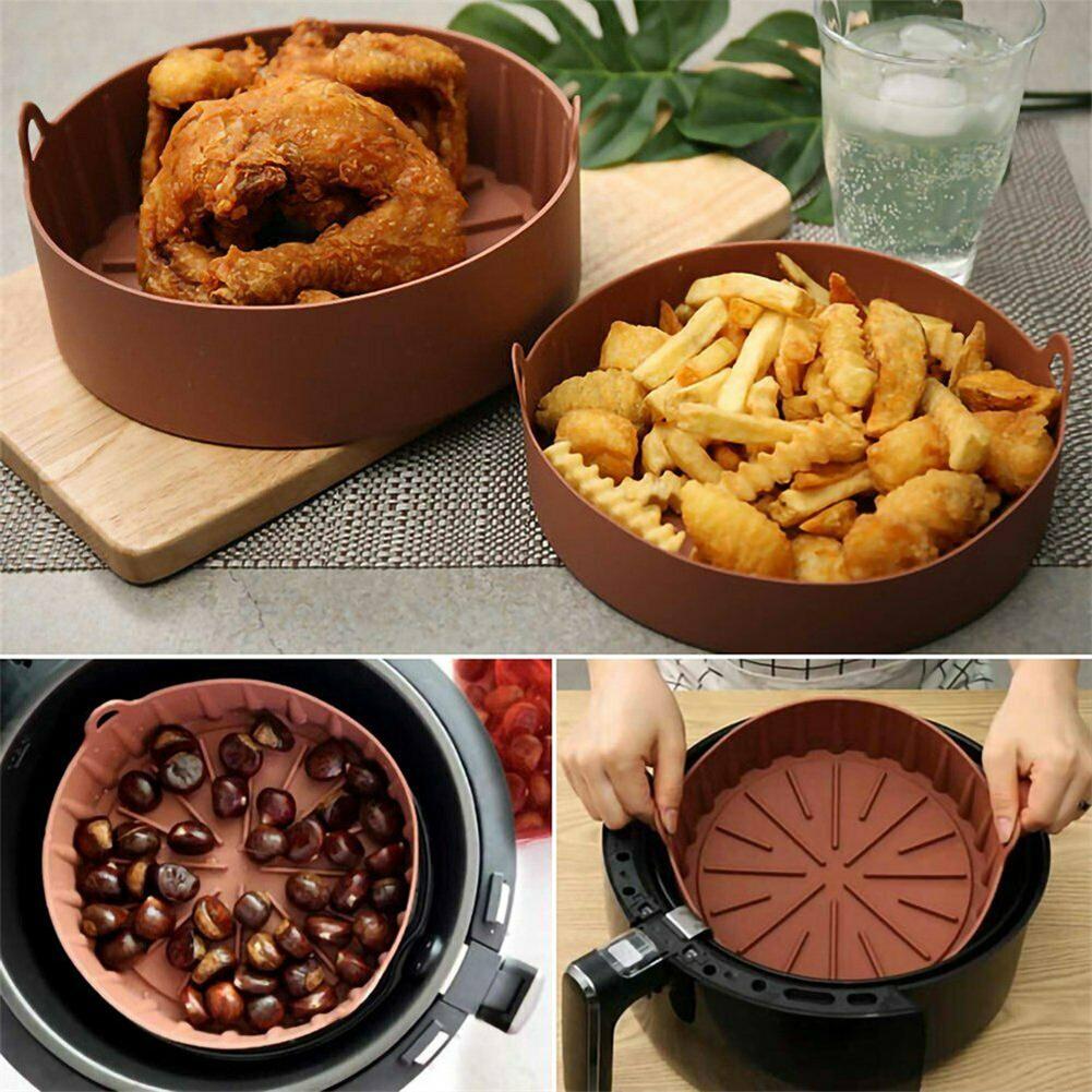 1Pcs Siliconen Airfryer Lucht Friteuse Accessoires Ronde Siliconen Uitvoering Mand Pot Cake Bakken Non-Stick Siliconen Mat 16Cm