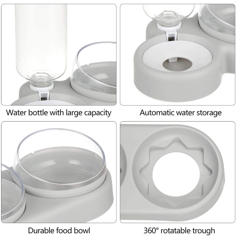 Triple Kom Voor Kat Automatische Feeder Hond Kattenvoer Kom Met Fontein Dubbele Kom Drinker Verhoogde Stand Schotel Kommen voor Kat