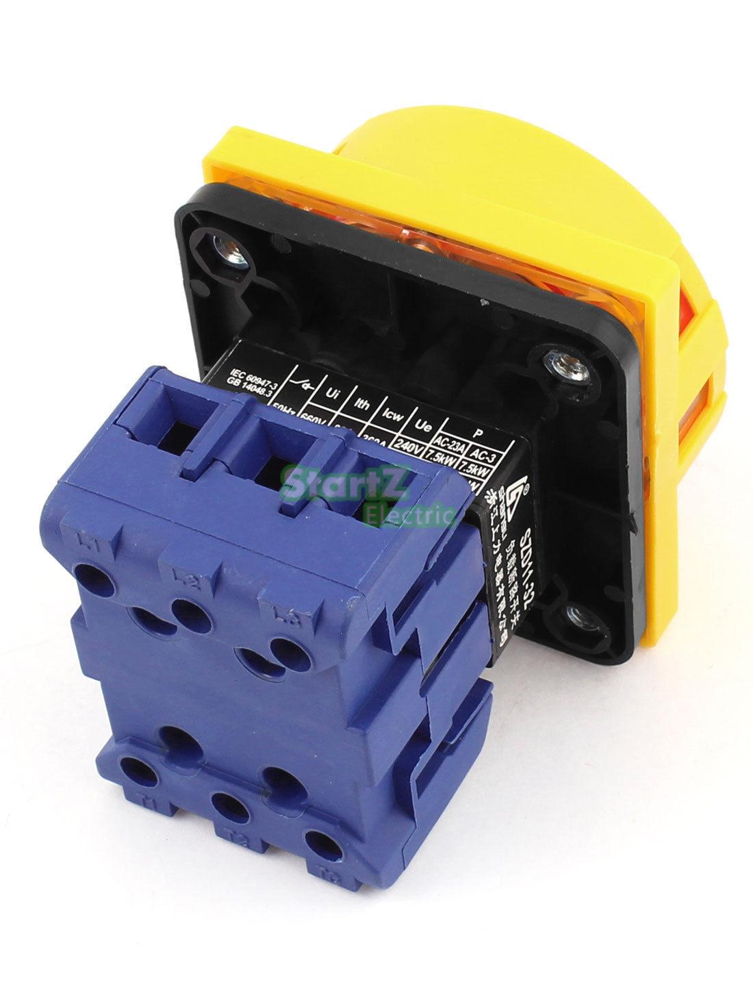 Ui 600v com 32a on off posição 2 fases cam giratório comutador