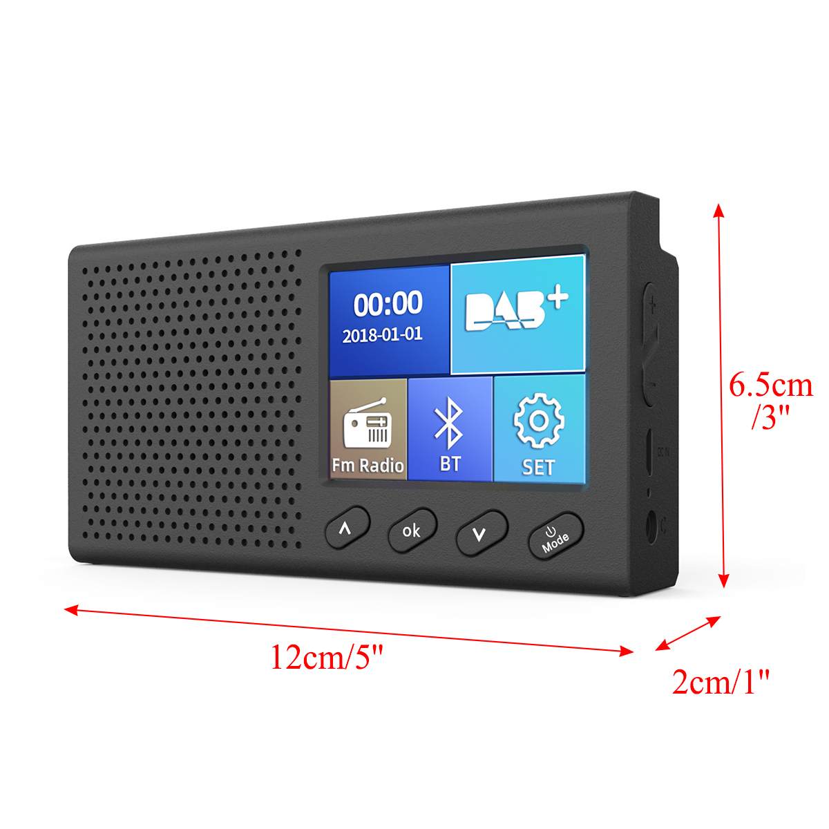 Portable Digital Radio AM FM bluetooth Speaker Stereo MP3 Player DAB Radio 2.4" LCD Screen LED Display Digital Tuner Broadcast