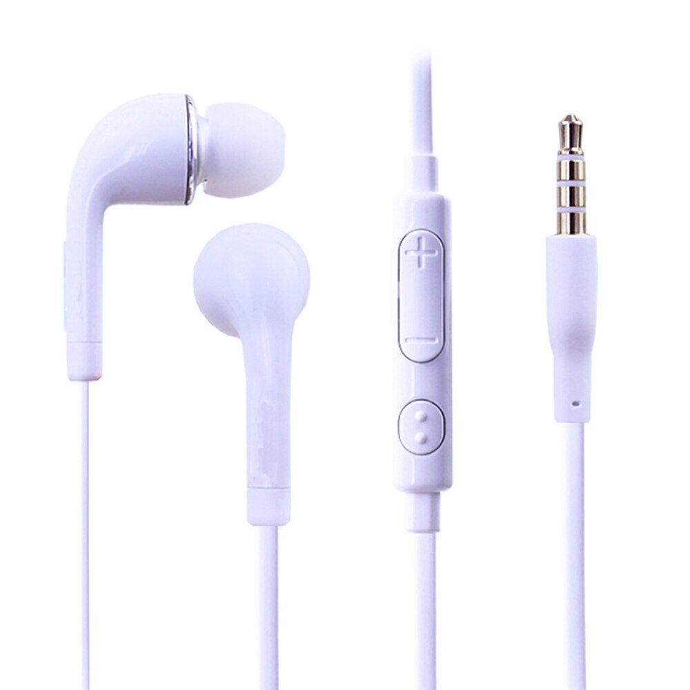 Auriculares universales con cable de 3,5mm, cascos estéreo de silicona con micrófono para teléfono inteligente Samsung S4 y Android, color blanco y negro: 02