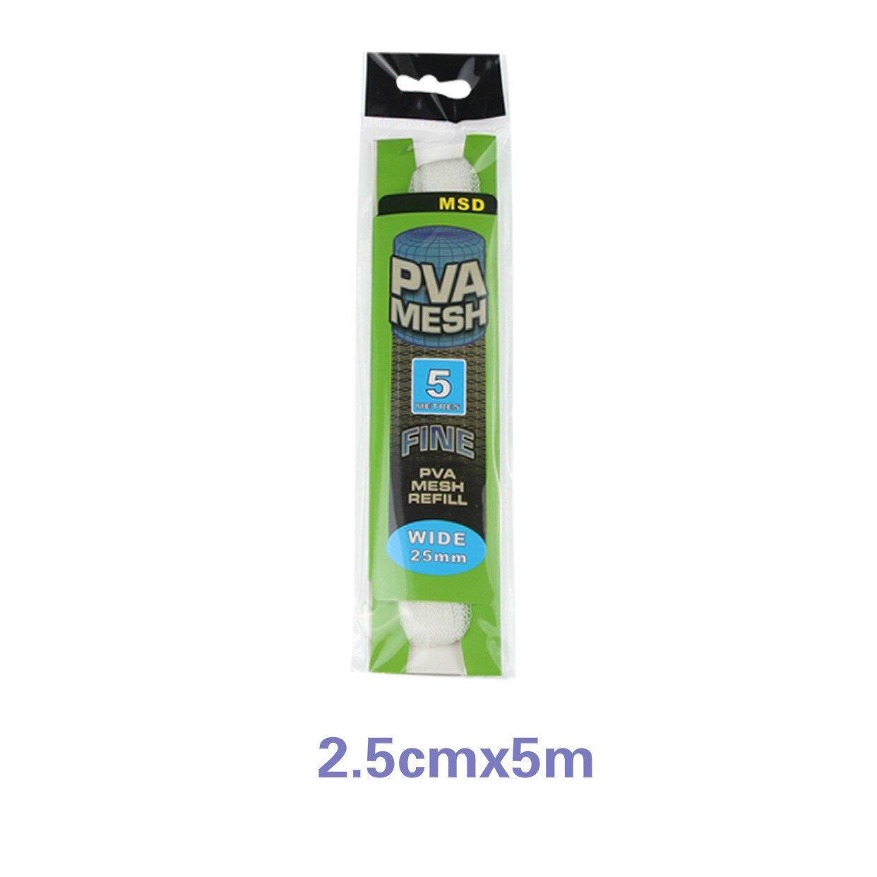 5M PVA Fishing Mesh Soluble Narrow Fishing Network Water Soluble Mesh White Refill Stocking Bait Bag Protect Fish Net: 25mm pva mesh