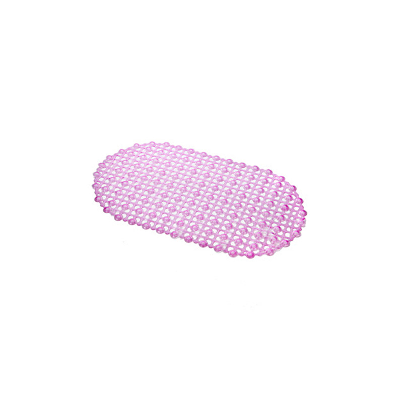 Tapis de bain ovale uni en PVC | 67x37cm: pink