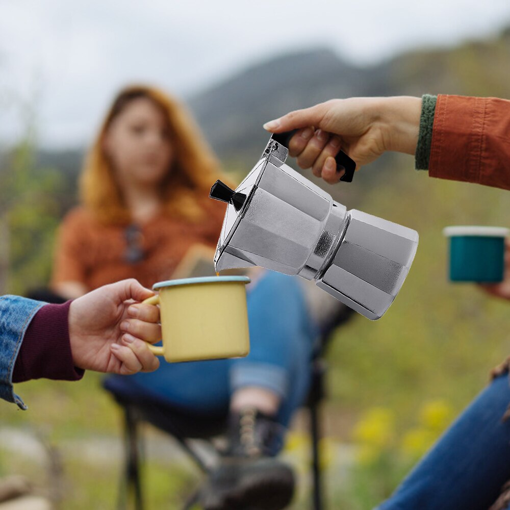 Cafetière percolateur en Aluminium de , pour l'extérieur, le bureau, le Camping, eau de lait, 50/150/300/450/600ML