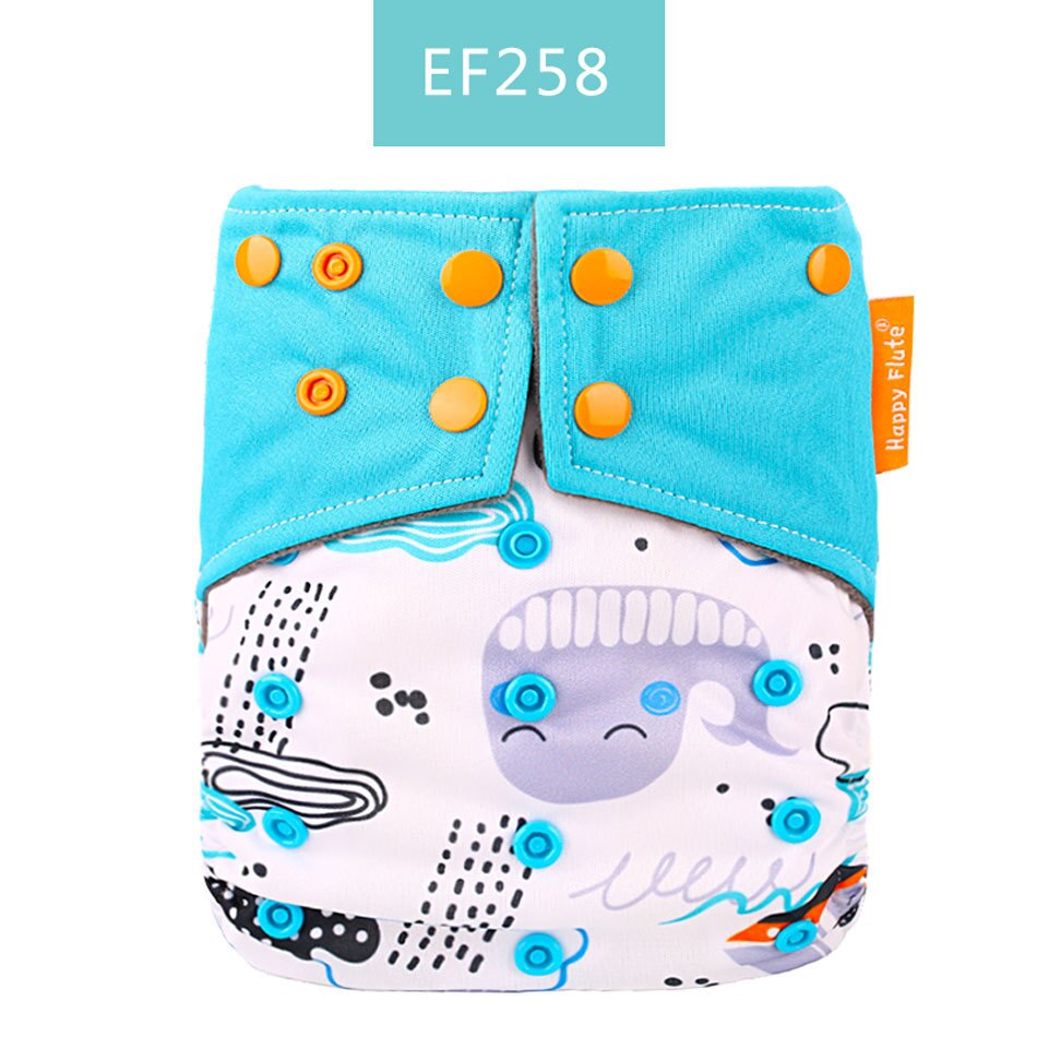 Happy Flute Organic Bamboo Cotton Night Use AIO Cloth Diaper Heavy Wetter Over Night Baby Diapers Fit 3-15kg Baby Two start: Smt022-ef258