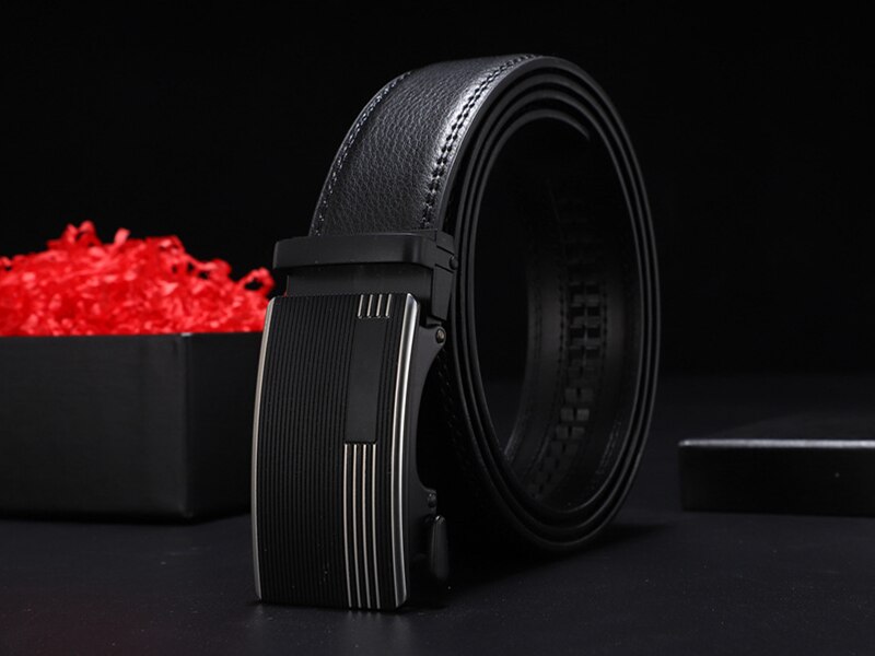 Male Belt Automatic Buckle Belt PU Leather Belts For Men