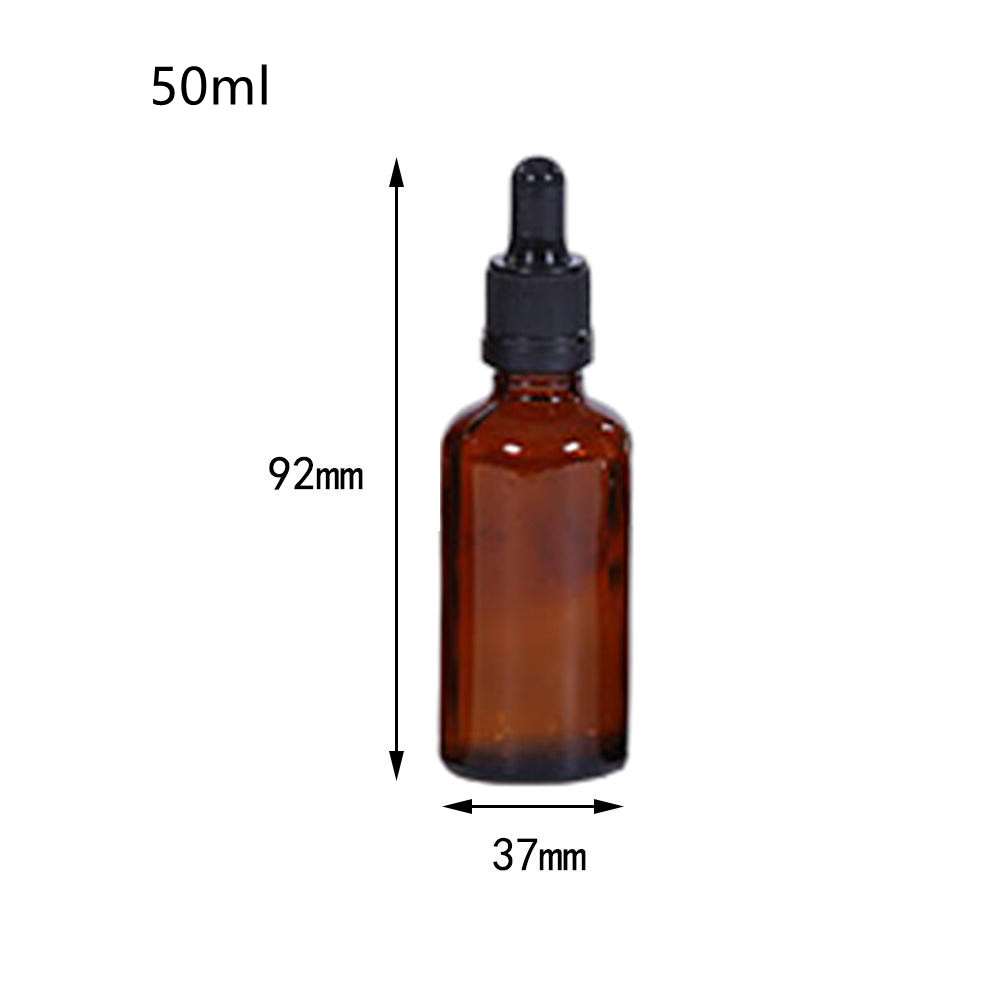 30-100ML Amber Glass Empty Bottle With Dropper Essential Oils Bottle Liquid Dropper Reagent Refillable Bottle Cosmetic Container: Brown-50ml