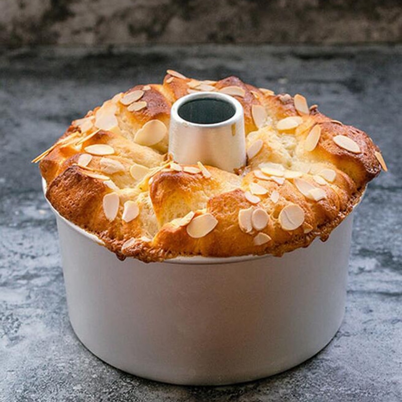 6Inch 8Inch Aluminum Alloy Round Chiffon Cake Pan Removable Bottom Hollow Chimney Cake Mold DIY Baking Cake Tools: Default Title