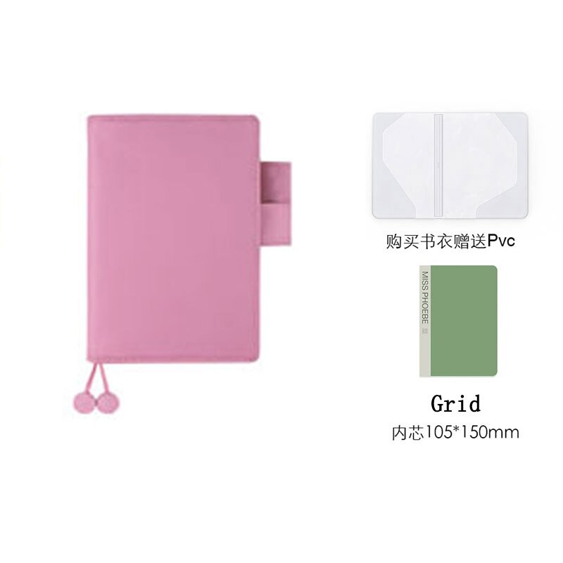 Yiwi A6 Grid Filler Planner Agenda Color Colth Notebook PVC Daily Journal Travel Journal Note Stationery