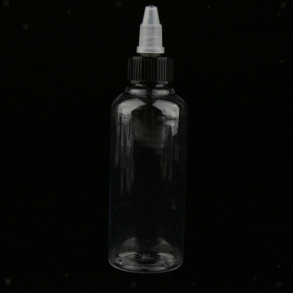 10 stk. 100ml tom plastflaske med vridd toppdeksel applikator for løsningsmidler, oljer, maling, blekk, væske, lim