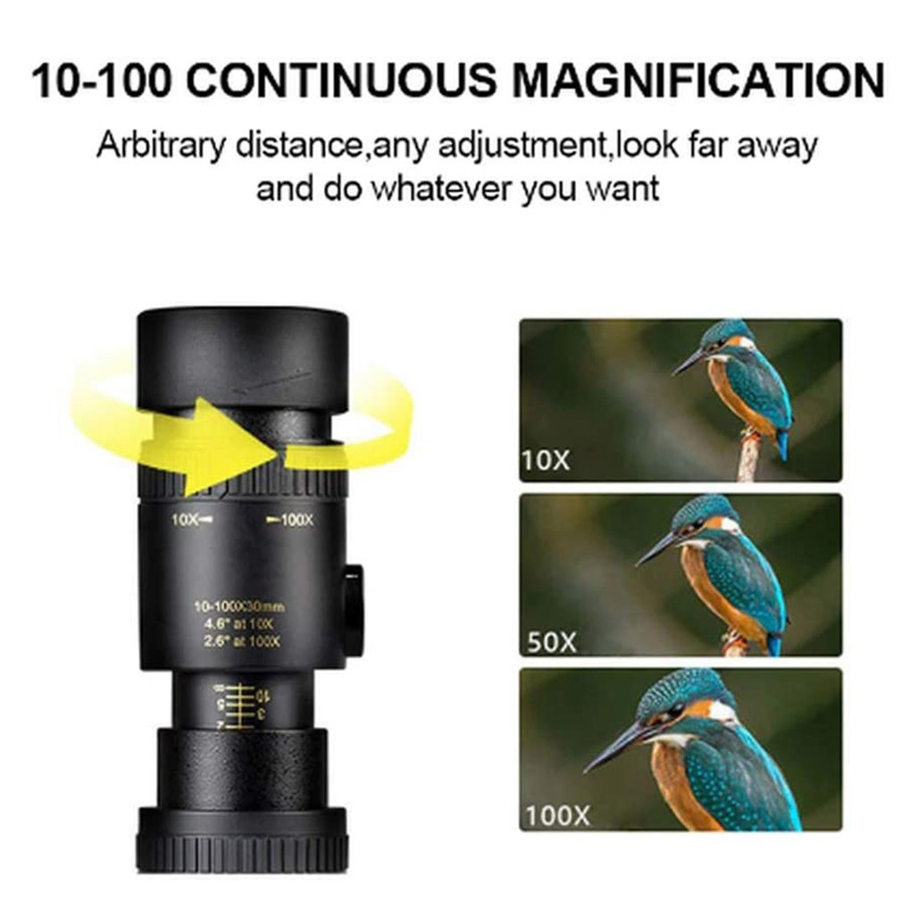4K 10-300X40mm Super Tele Zoom Monoculaire Telescoop Waterdicht Fogproof Monoculaire Met Smartphone Houder &amp; Statief
