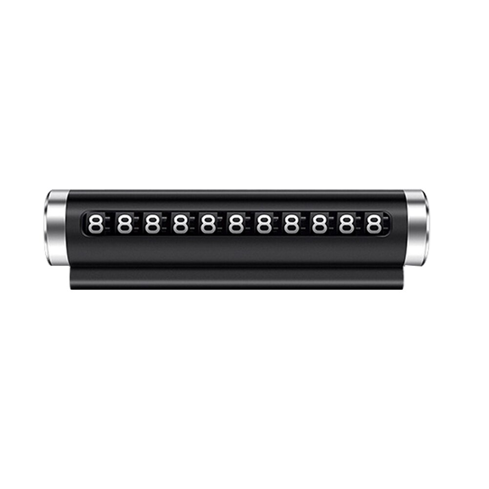 Stilig bil midlertidig stopp metall parkeringskort rotere telefonnummer display plate midlertidig parkeringsskilt: Svart