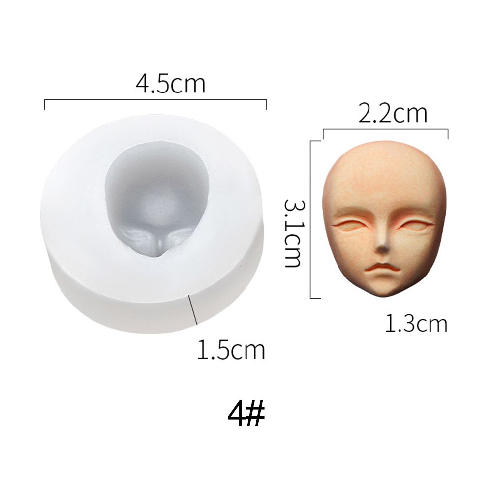3D Baby Face Silicone Molds Q Version Clay Head Sculpey Doll Modification Accessories DIY Proportional Face Making Tools: 4
