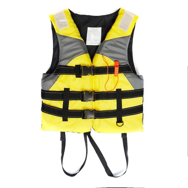 Adult Life Vest Life Jacket With Cross Belt Survival Whistle Outdoor Water Sports Swimming Surfing Boating Fishing Rescuing Tool: Yellow