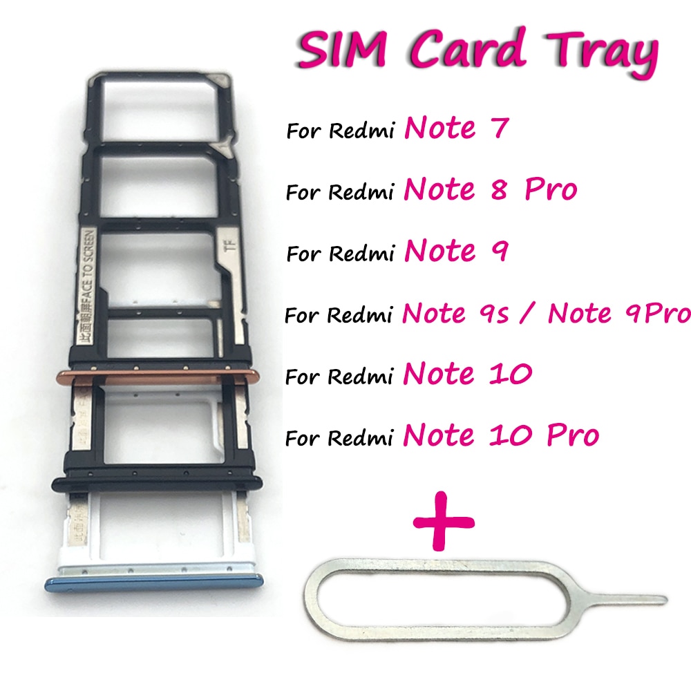 Nowy zamiennik dla Xiaomi Redmi uwaga 10 Pro uwaga 9S 9 8 Pro 7 Nano SIM uchwyt karty taca Chip gniazdo uchwyt Adapter gniazdo + Pin