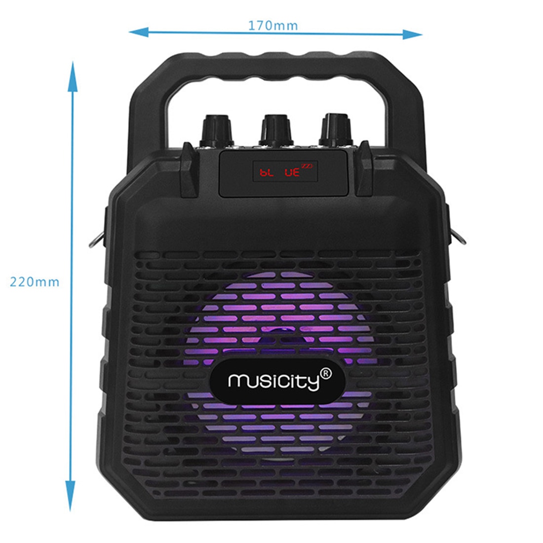 Lasten kannettava bluetooth kaiutin langaton kaiutin mini karaoke kone karaokesoittimet puhelimen pidikkeellä - musta