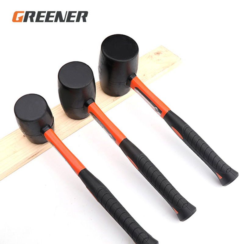 GREENER Hi-Spec Heavy Duty Mallet Rubber Hammer Floor Ceramic Tile Installation Fiberglass Hammer Hand Tools